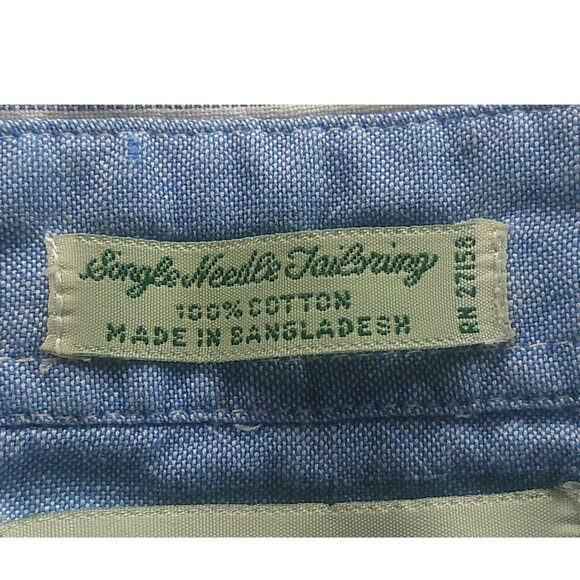 Steeplechase Shirt Men's L Blue White Striped Button-Down Causal *Read Preppy - Picture 4 of 14